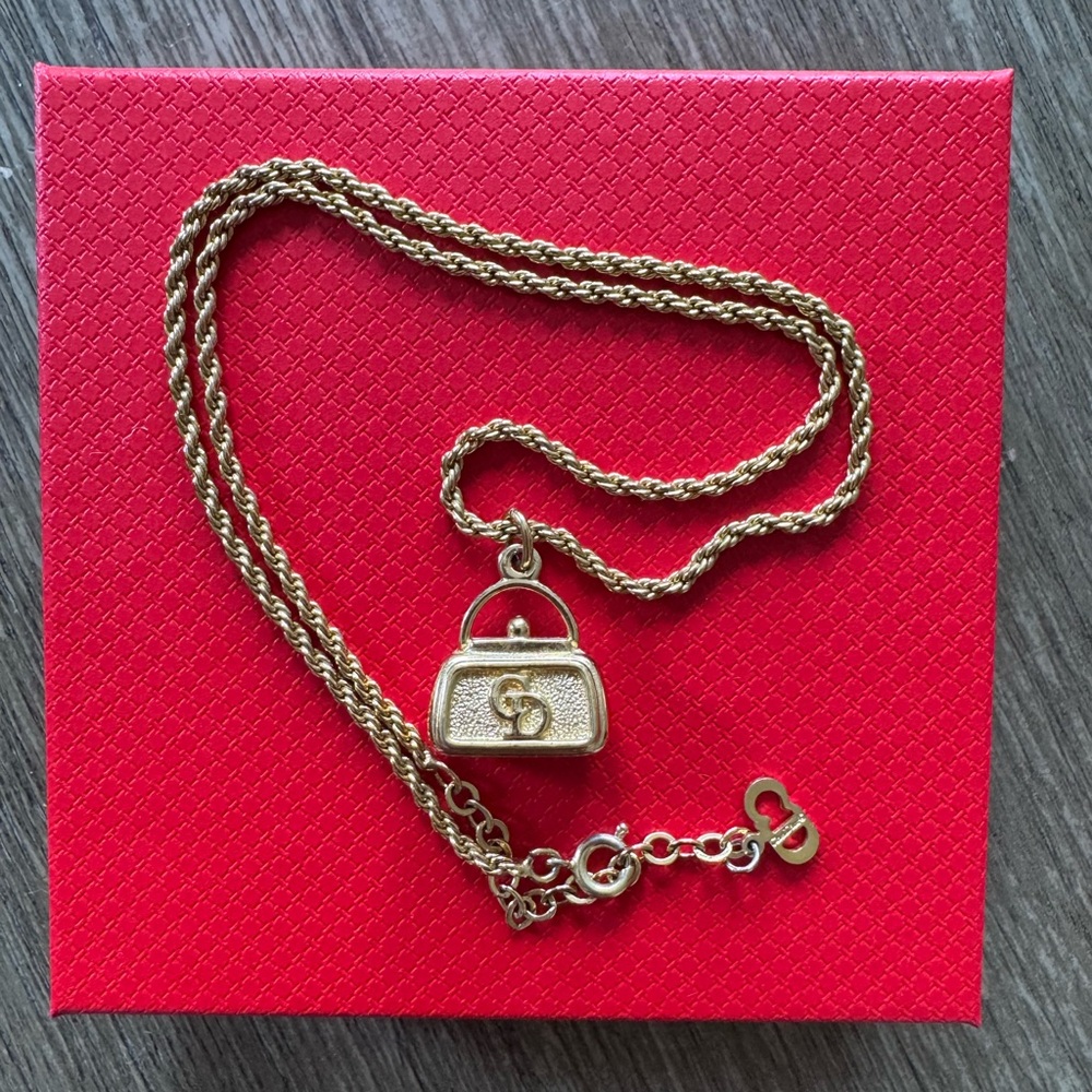 Christian Dior Necklace with Purse Pendant